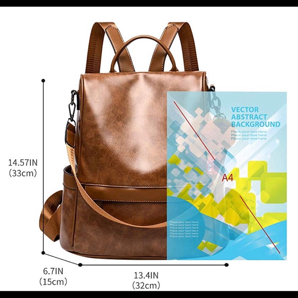 Brown Trendy Backpack - Picture 5 of 6